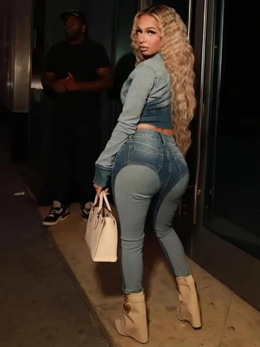 Light Blue & Dark blue Jean 2pc outfit